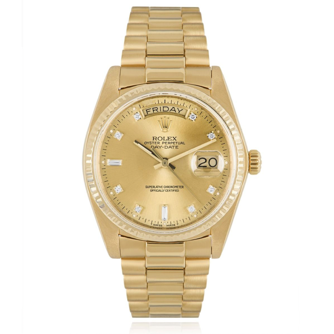 Rolex Day-Date Yellow Gold Factory Diamond Dial 36MM - 1995