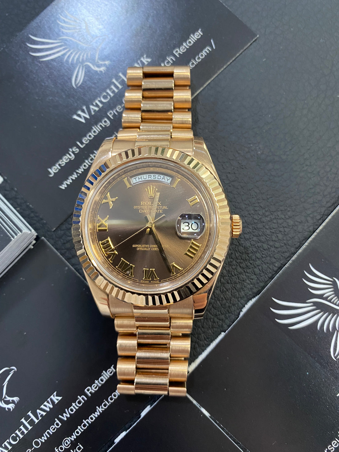 Rolex Day-Date 41mm 18ct Everose Gold Chocolate/Roman Dial -2018